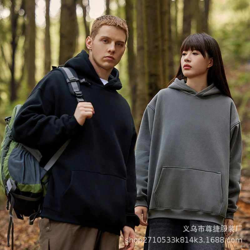 350 г тяжелая бархатная толстовка с капюшоном, мужская модная брендовая осенне-зимняя уличная свободная куртка для пар, рабочая одежда с принтом логотипа