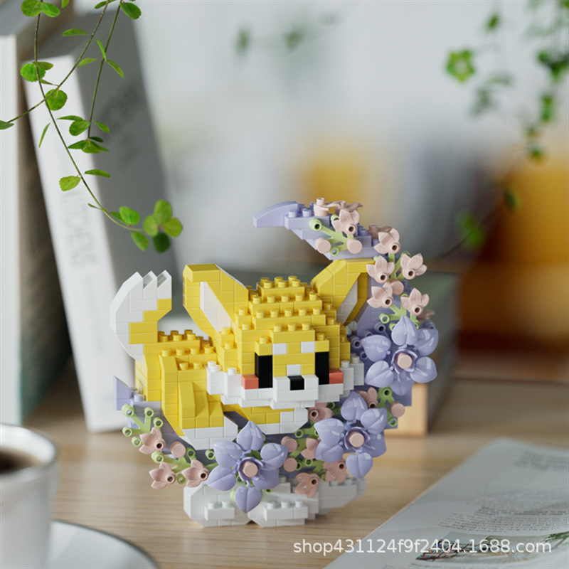 Compatible con Lego inmortal ramo de flores, juguetes de ensamblaje de plantas, adornos de claveles de girasol, regalos de año nuevo para niñas al por mayor