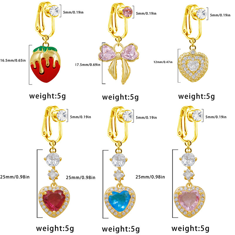 Heart Pendant European And American Heart-Shaped Earrings Light Luxury High-End Rings Wholesale Navel Studs Titanium_voghion.com