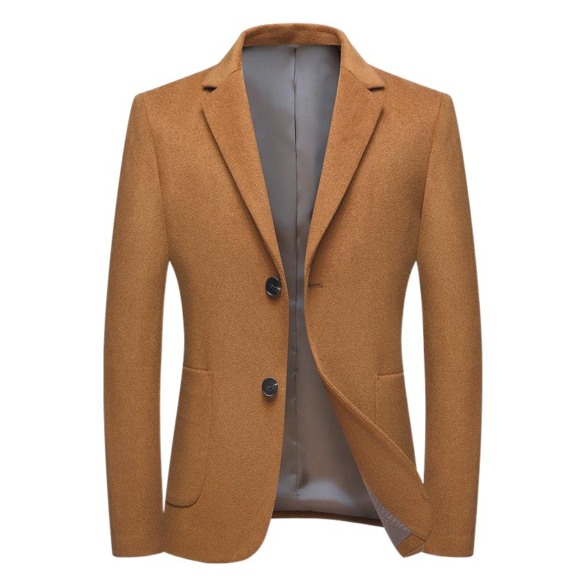 Traje casual de negocios a la moda para hombre, traje de lana nuevo de otoño e invierno, estilo coreano, chaqueta de traje de lana ajustada
