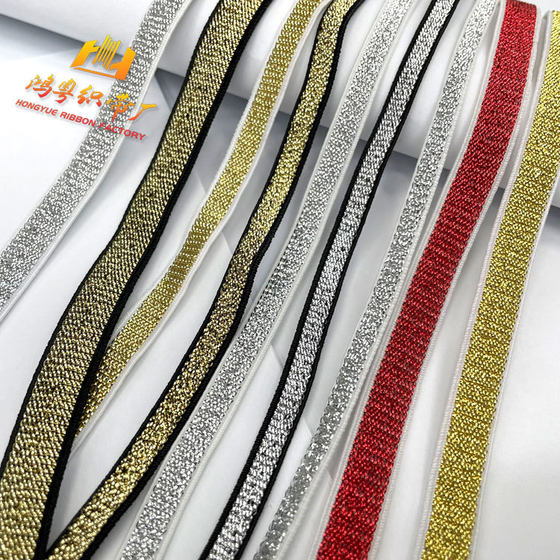 0.6cm0.8cm1.0cm gold and silver wire elastic band shoe accessories wholesale gold and silver onion elastic webbing