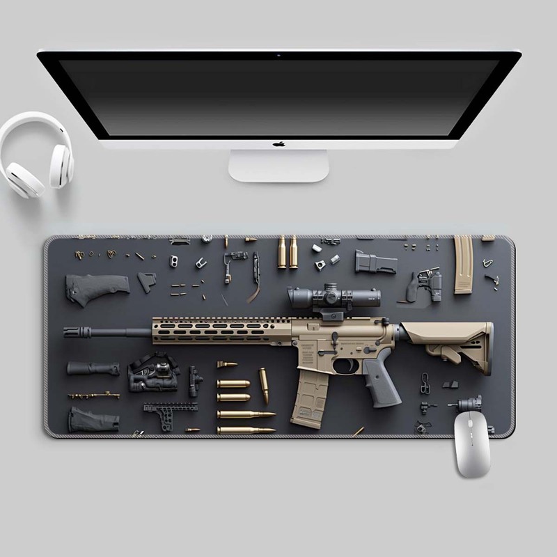 跨境军事武器吃鸡鼠标垫大号滑鼠墊枪械分解桌垫枪支mousepad装备|undefined