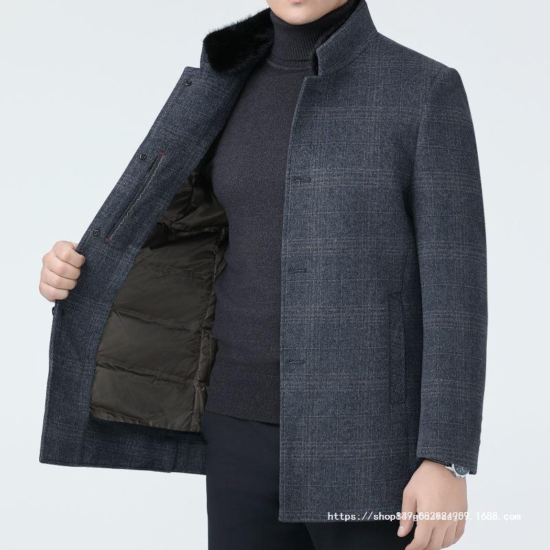 Double-sided cashmere demi-season liner with down