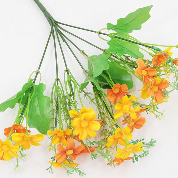 Ramo pequeño de orquídeas artificiales de 28 cabezas, orquídeas danzantes para decoración de bodas y hogar, arreglo floral de seda, flores artificiales al por mayor.