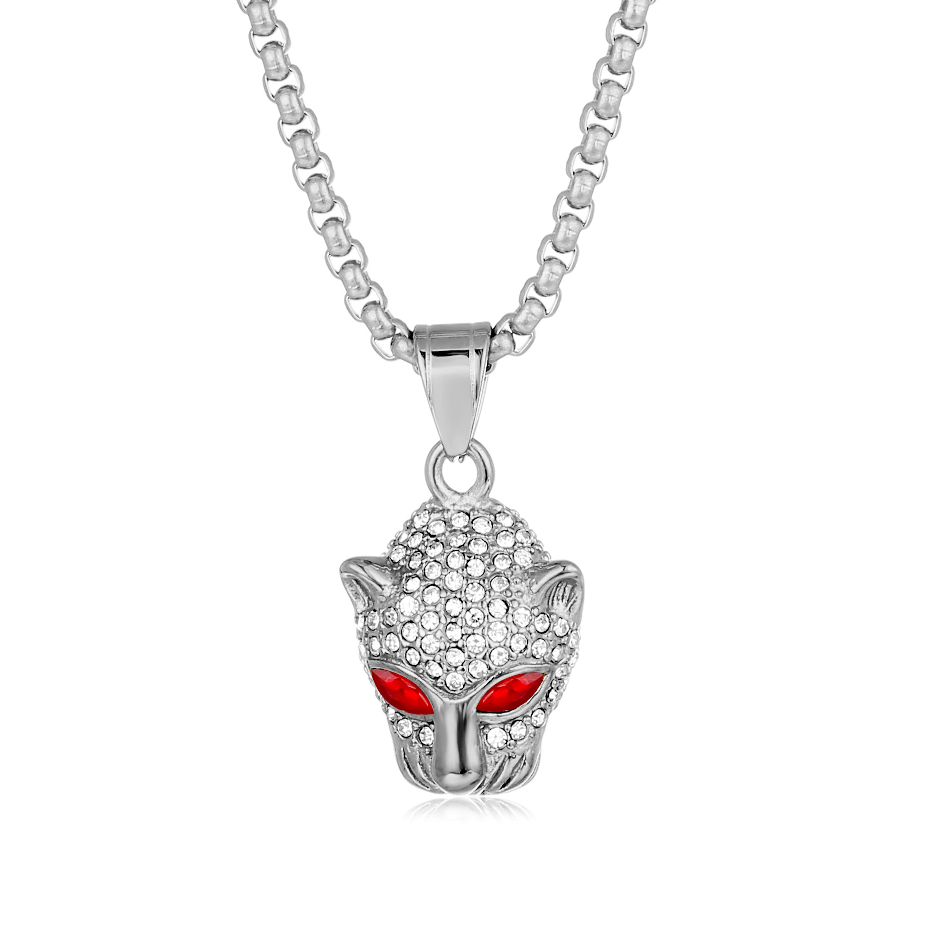 20g Weight Pendant, Chain Jewelry Making Type 18K Gold Plated Plating Material Rhinestones Inlay Material Titanium Steel Chain Material 1 Piece Quantity Party, Street Occasion Titanium Steel Material Jaguar Pattern Men's Gender Plating Design Hip-Hop Style Hip-Hop Jaguar Titanium Steel Plating Rhinestones 18K Gold Plated Men's 7