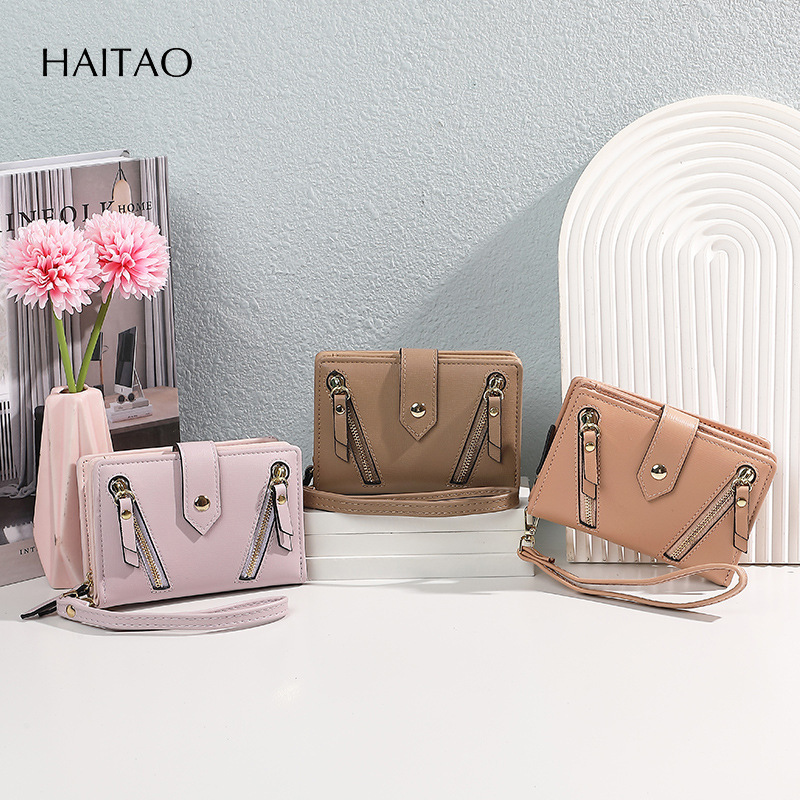 2025 primavera nueva tendencia callejera personalidad doble billetera de mujer popular bolso corto bolso multifuncional