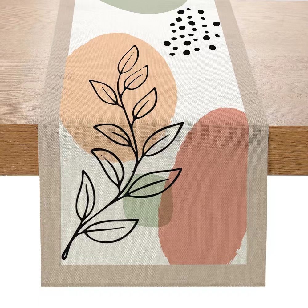 Camino DE MESA DE LINO Morandi estilo serie impreso mesa de comedor tela decorativa Amazon sala de estar mesa de café pasillo mantel transfronterizo image 10