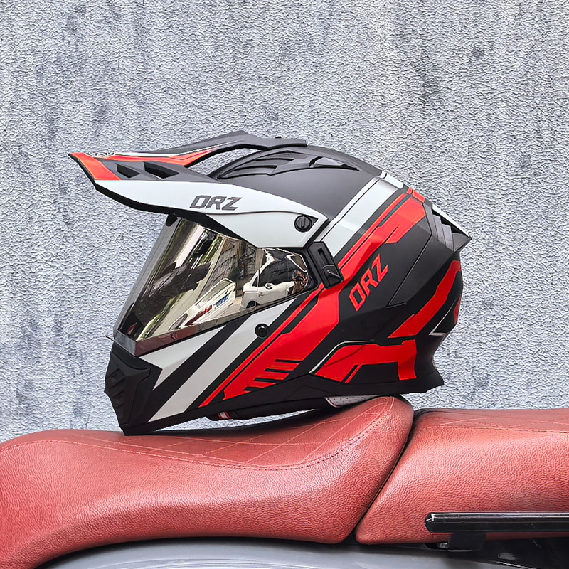 Cascos de Motocicleta Transfronterizos, Cascos de Carretera, Cascos de Una Sola Lente para Hombres y Mujeres, Cascos Integrales de Rally para Carretera y Todoterreno, Cascos para Viajes de Larga Distancia en Motocicleta