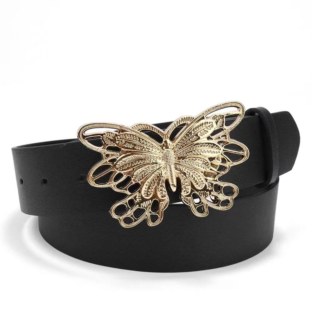 Streetwear Butterfly Pu Leather Alloy Women's Leather Belts display picture 2