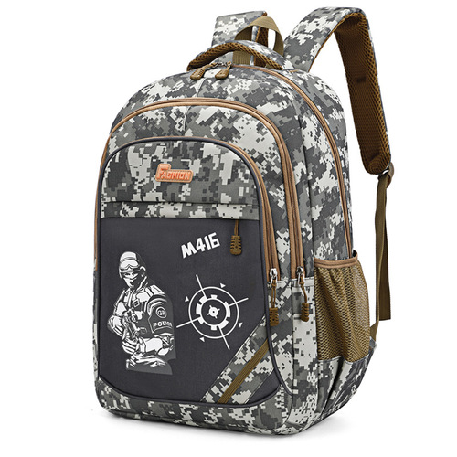 Manufacturer of cross-border schoolbags for primary and secondary school students, boys and girls, camouflage schoolbags for grades 1-3-6, large-capacity spine-protecting backpacks