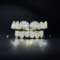 Инкрустированные изумрудом муассанитом Grillz, популярные в Европе и Америке украшения для зубов Grillz