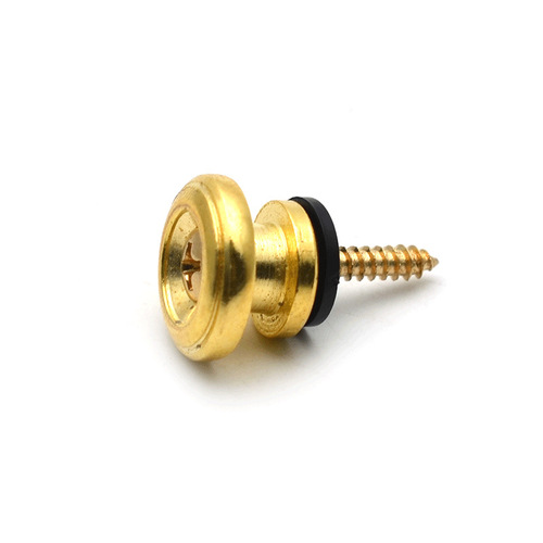 Mushroom head metal strap buckle with felt folk guitar strap button ukulele tail pin chrome/black