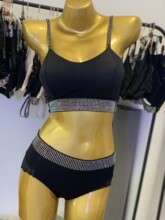 新款冰丝胸垫吊带裹胸烫钻防滑运动美背辣妹短款时尚穿搭