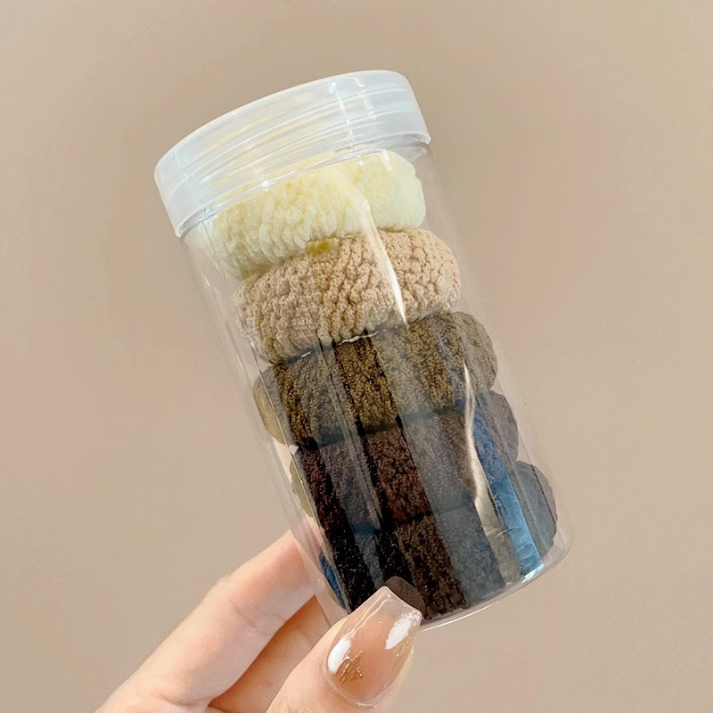 Alta elasticidad y durabilidad como correa de goma para mujeres, color curry simple, cuerda de cabello de cola de caballo alta, anillo de cabello sin heridas de alta calidad