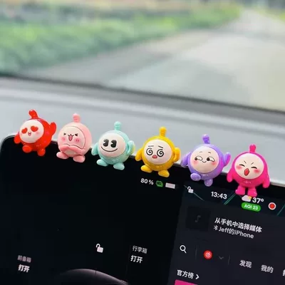 Egg Party Car Dashboard Decoration Sticker, Cartoon Internet Celebrity Stress-Relief Ornament (Car ornaments) - patch-styleegg-boy-series-random-6-pieces