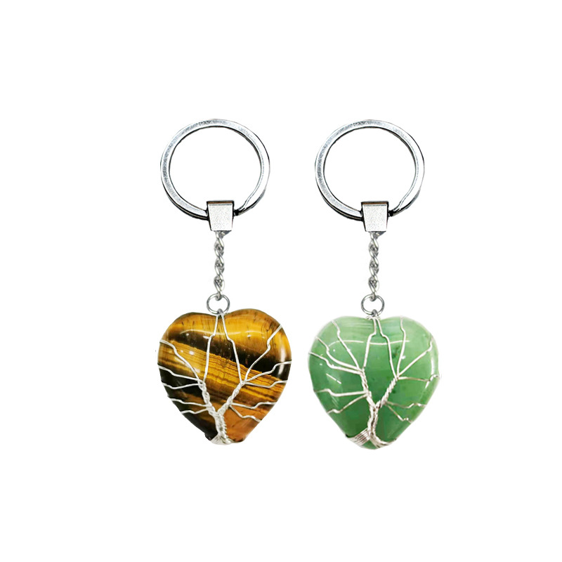 Elegant Classic Style Heart Shape Natural Stone Bag Pendant Keychain display picture 5