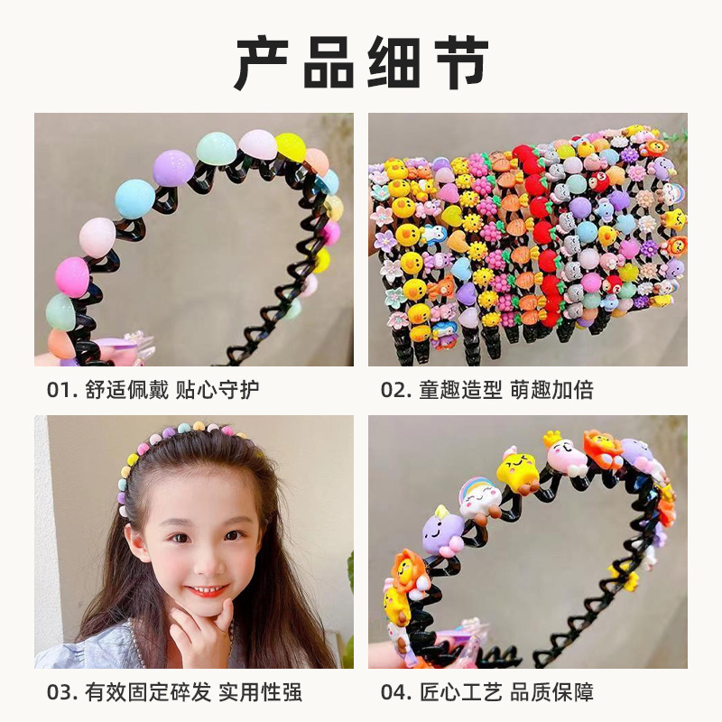 Red DE LOS NIÑOS diadema roja pelo roto acabado artefacto diadema dentada antideslizante tocado niña bebé horquilla accesorios para el cabello tocado