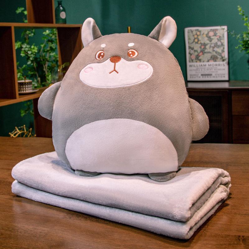 Cartoon transfronterizo 2 - en - 1 almohada manta almohada de doble uso almohada mano caliente muñeca oficina pierna artefacto almohada siesta al por mayor