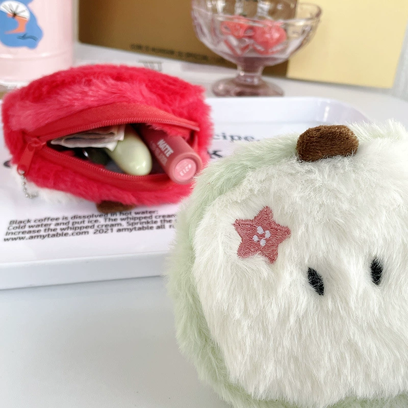 “Green Apple”, apple, cartoon wallet, organizer bag, lipstick, headphones, equipment bag, with embroidery