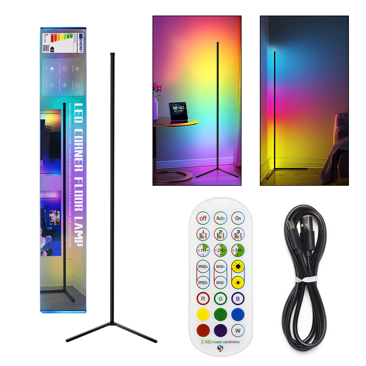 USB müzik alma lambası APP atmosfer lambası Bluetooth fantom köşe atmosfer lambası Bluetooth APP zemin atmosfer lambası