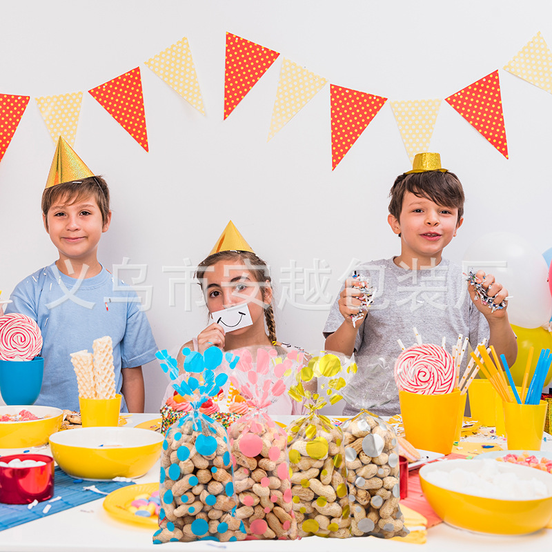 Nuevo Polka Dot OPP caramelo bolsa fiesta de cumpleaños celofán galleta Bolsa De vacaciones caramelo regalo para hornear bolsa en stock