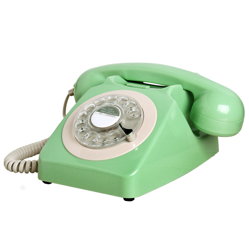 Fabricante de teléfonos antiguos de estilo clásico con dial giratorio, teléfono fijo retro con timbre metálico, teléfono fijo transfronterizo.