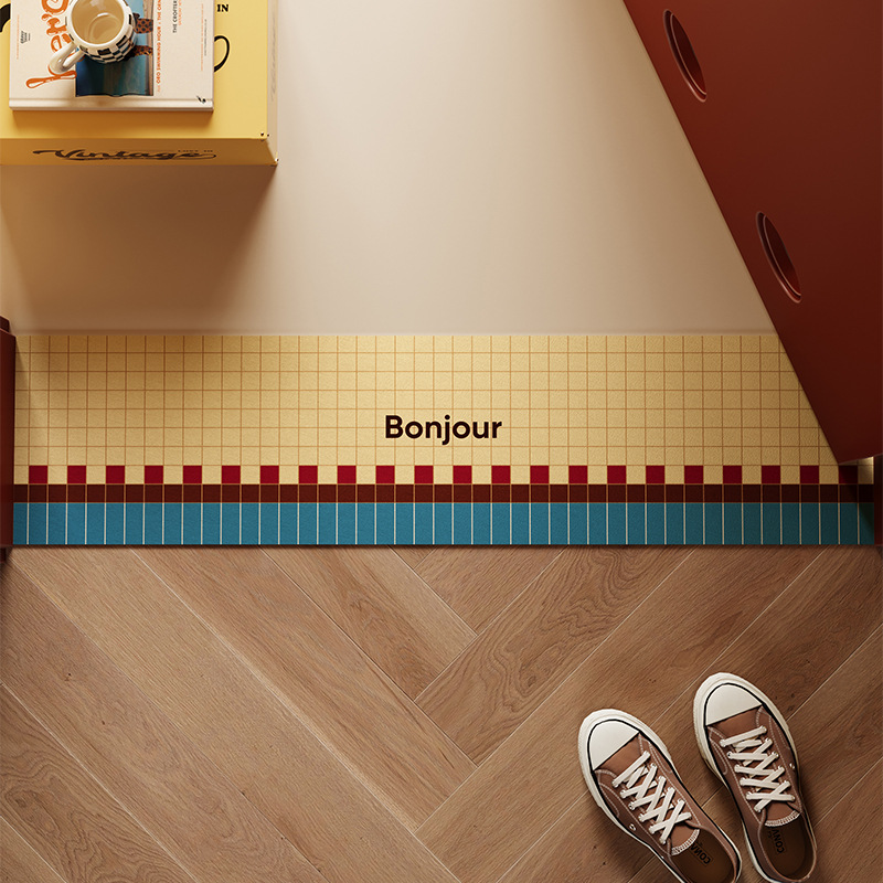 Bauhaus Stone Thickened Door Threshold Ultra-Narrow Long Strip Bathroom Non-Slip Water-Absorbent Foot Mat_voghion.com