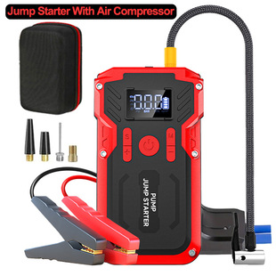 Foreign trade car battery with electric treasure tire inflation pump 12V emergency start power car air pump dual-use