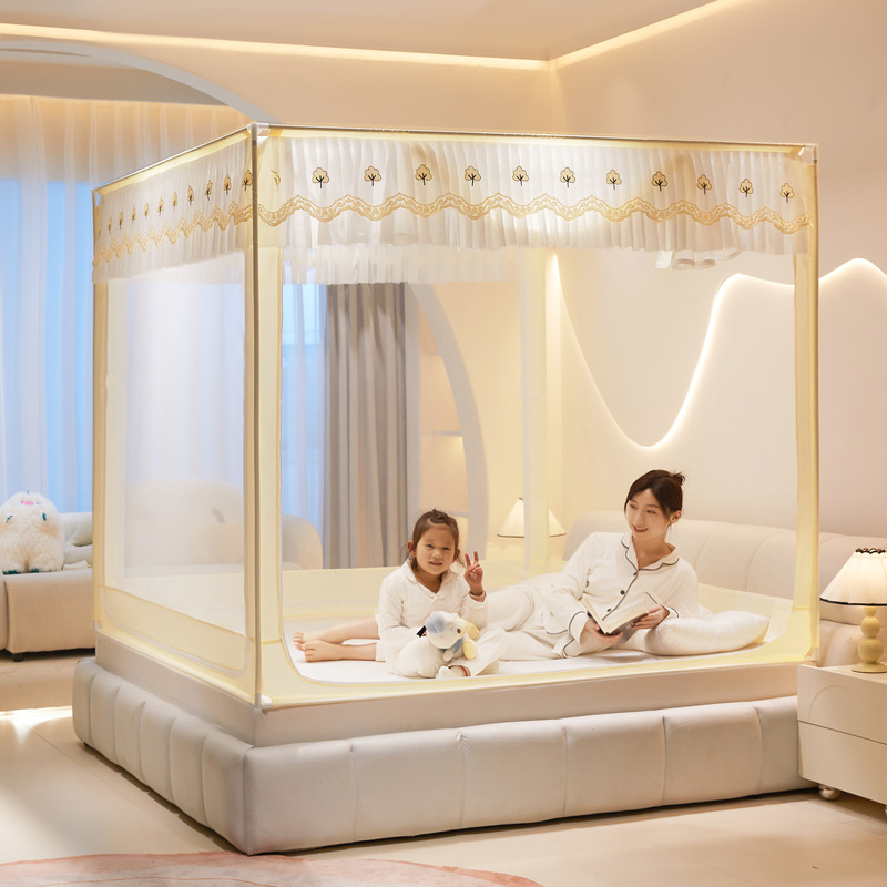 2025 New Household Mosquito Net Bedroom Anti-falling Bed High-grade Yurt Installation-free Children's Infant Anti-fall Fence