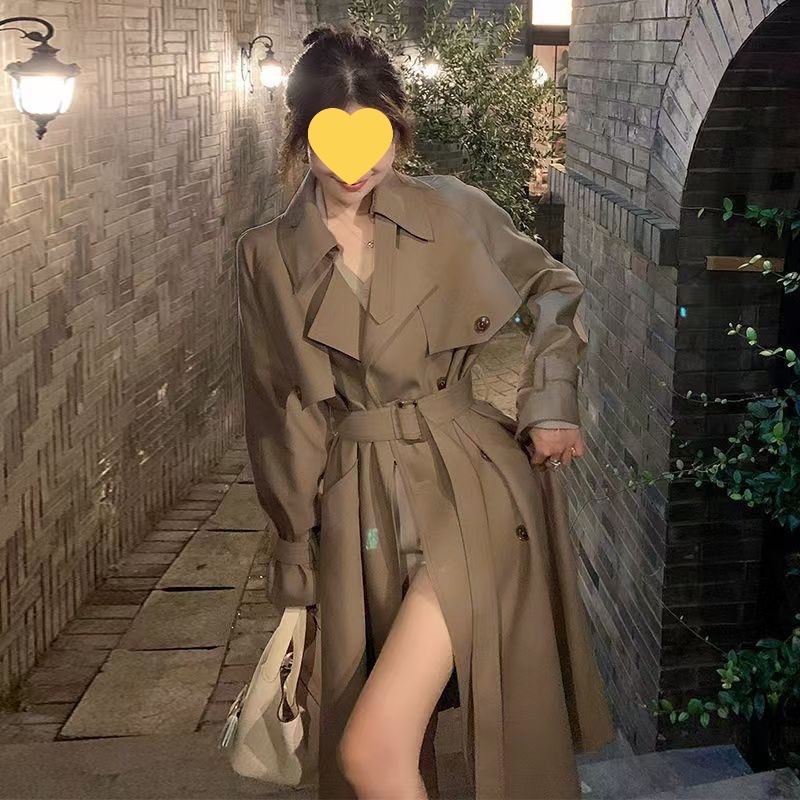 高级感韩系中长款风衣外套女2025春秋新款小个子显高显瘦气质大衣|undefined