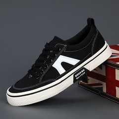 男鞋2024春季新款運動休閒布鞋男款工作上班百搭帆布板鞋男士
