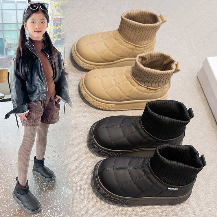 Kinder-Stiefel aus Samtbaumwolle, Winter 2025, neue Socken und Stiefel für Jungen und Mädchen, warm und dick gefüttert, Schneestiefel_voghion.com