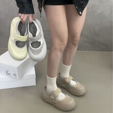 SGIRL TWTW丑萌大头厚底面包鞋女2025新款透气增高魔术贴玛丽珍鞋