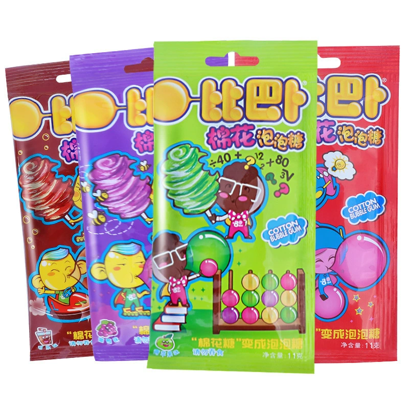 Бибаба хлопковая жевательная резинка 11 г * 12 мешков в коробке 12 коробок зеленого яблока со вкусом жевательной резинки для детей