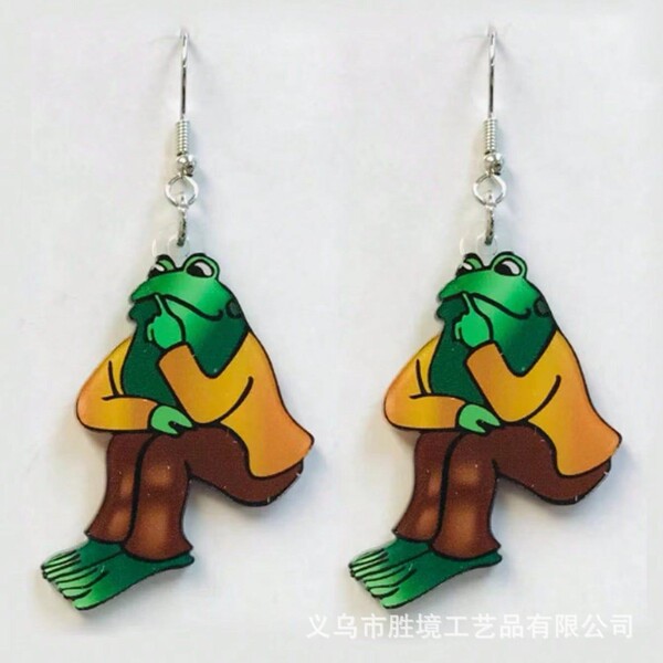 transparent acrylic creative fashionable earrings with letters