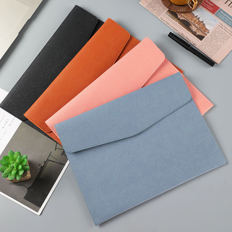 Bolso de archivo comercial de imitación de cuero transfronterizo A4 bolsa de archivo de almacenamiento de gran capacidad bolsa de archivo de logotipo empresarial al por mayor