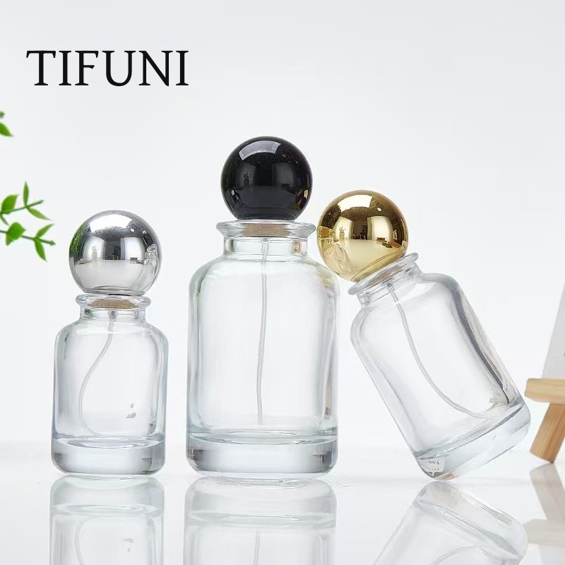 现货高品质30ml 50ml圆柱透明玻璃香水分装瓶 卡口便携式分装瓶