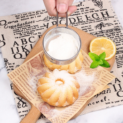Stainless steel flour sieve handheld sugar powder sieve mini filter stainless steel dusting sieve matcha dessert sieve