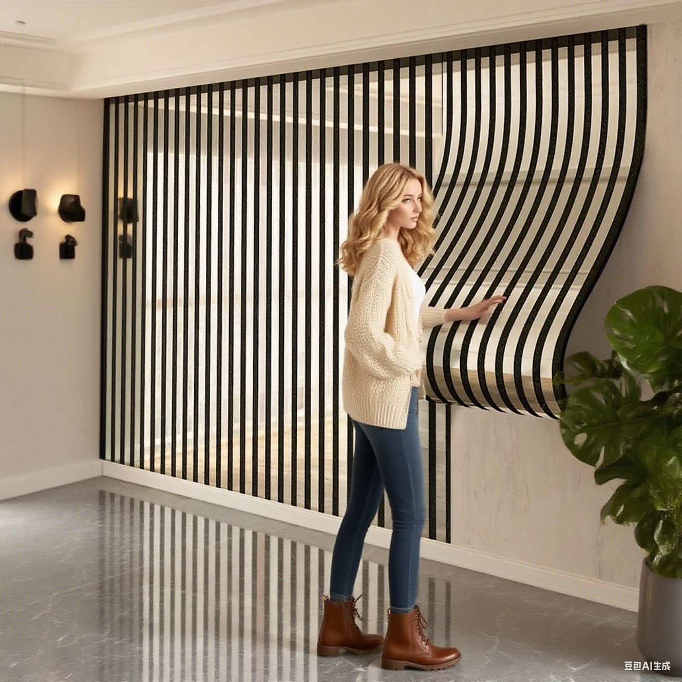 3D Stereo Water Ripple Mirror Grille Wall Sticker Thickeneded 5mm Decorative Wall Wall Sticker Cross-Border Export Wallpaper Sticker