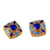 Gilt gold -plated blue -back cloud three -way flat beads 4 holes Jingtai blue beads DIY Xingyue Bodhicatta