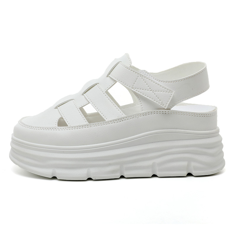 W3691 Sandały z zakrytymi palcami dla kobiet Lato 2025 Nowe modne buty na platformie z grubą podeszwą w stylu rzymskim z wydrążoną klatką dla świń_voghion.com