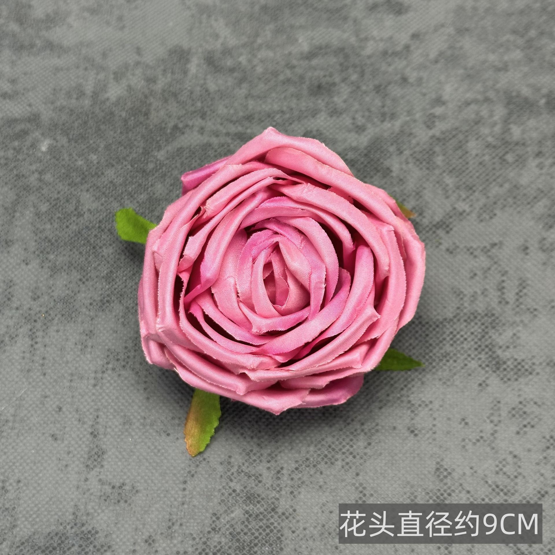 Franela artificial flor Rosa cabeza ramillete rojo boda flor pared tiro apoyos flor artificial arco flor artificial al por mayor