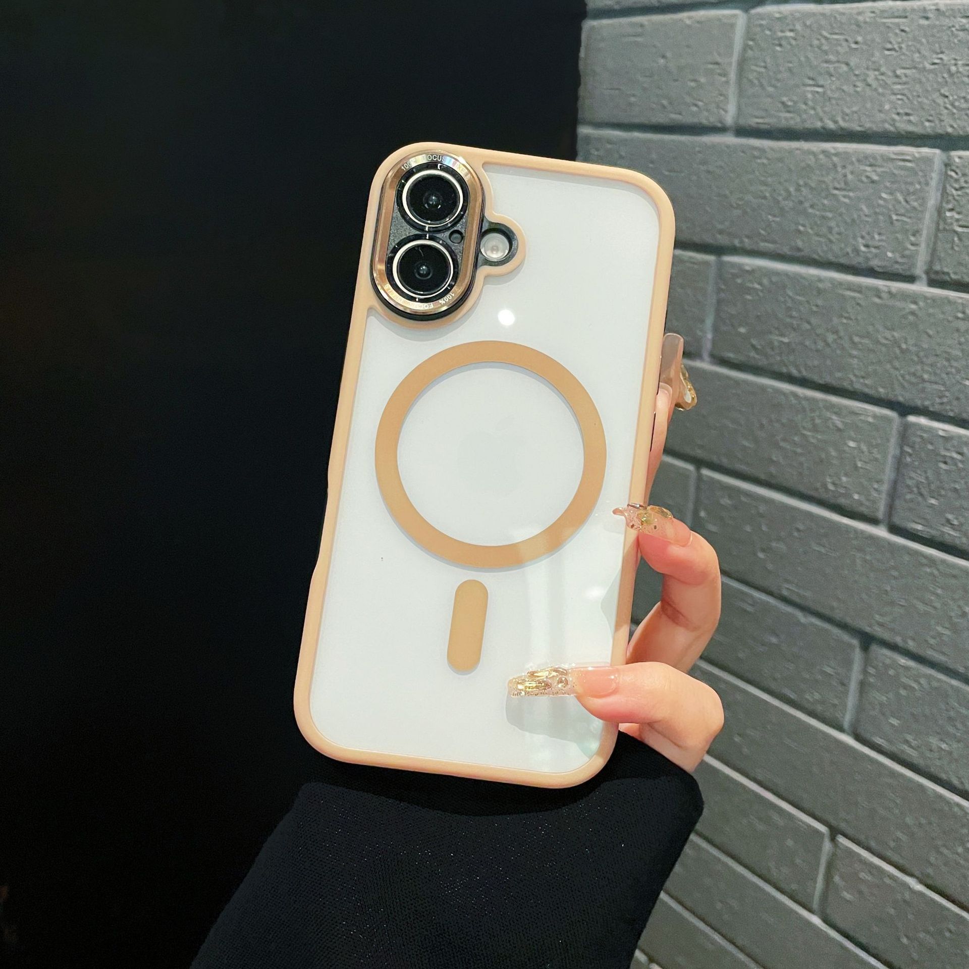 Escudo fino simple y transparente con succión magnética para iPhone14 Apple 16ProMax funda para teléfono móvil 15 pareja 13 duro 16