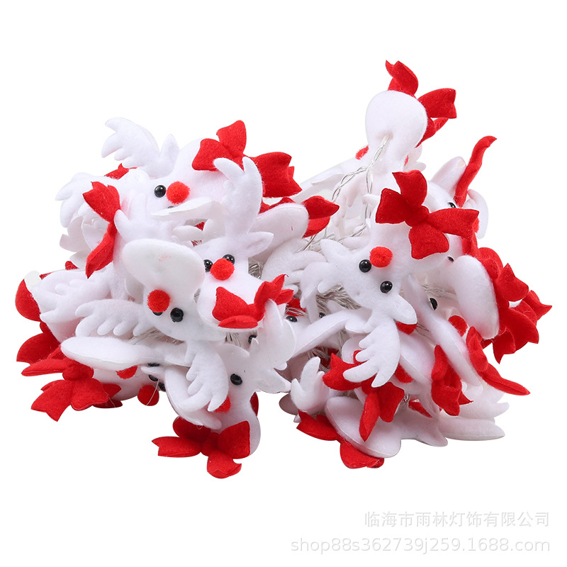 LED muñeco de nieve marioneta de peluche Cadena de luz Santa Claus alces Navidad vacaciones luces decorativas atmósfera diseño pequeñas luces de colores