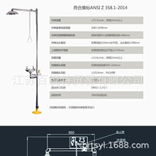 BTF21洗眼器 复合式冲淋洗眼 不锈钢复合式洗眼器 紧急喷淋洗眼器