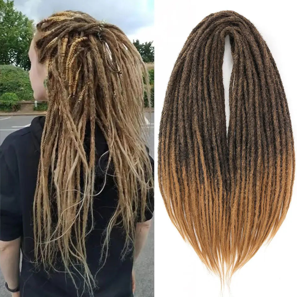 Temu/shein venta caliente pelucas europeas y americanas ganchillo de fibra química pelo dreadlock double trenza sucia trenza sucia de doble cola