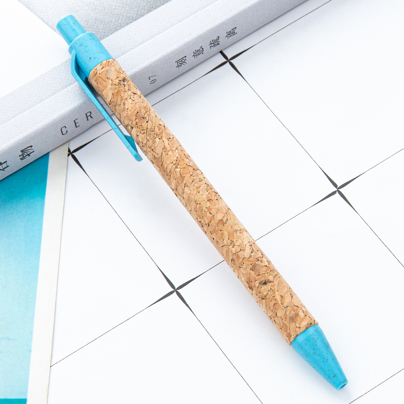 Nuevo bolígrafo de madera plástico corcho de paja bolígrafo de bolas al por mayor regalos promocionales publicidad bolígrafo