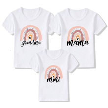 1PC Rainbow Mommy and Me Tshirts Fashion Family Matching Clo