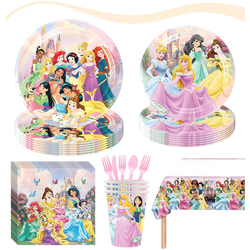New Princess Girl Dream Series Party Decoration Paper Plates Paper Cups Paper Napkins Disposable Tableware Set New Princess Girl Dream Series Party Decoration Paper Plates Paper Cups Paper Napkins Disposable Tableware Set