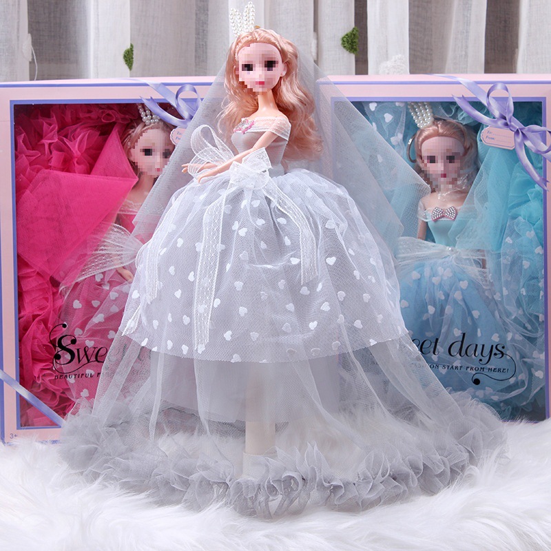 40cm Wedding Dress Large Artificial Doll Little Girl Toy Constant Tide Confused Barbie Doll Set Princess